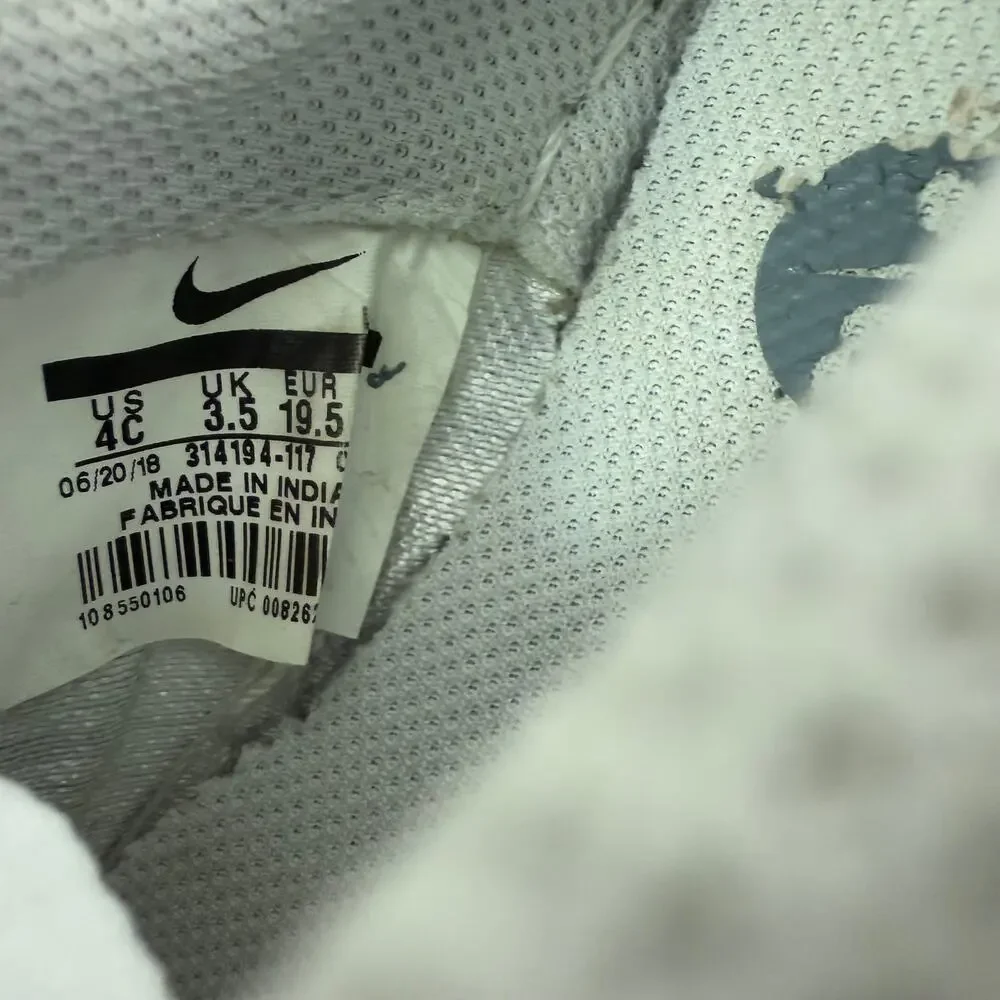 Kids Nike Air‎ Force 1 Low White Leather Lace Up Sneakers Size 4C